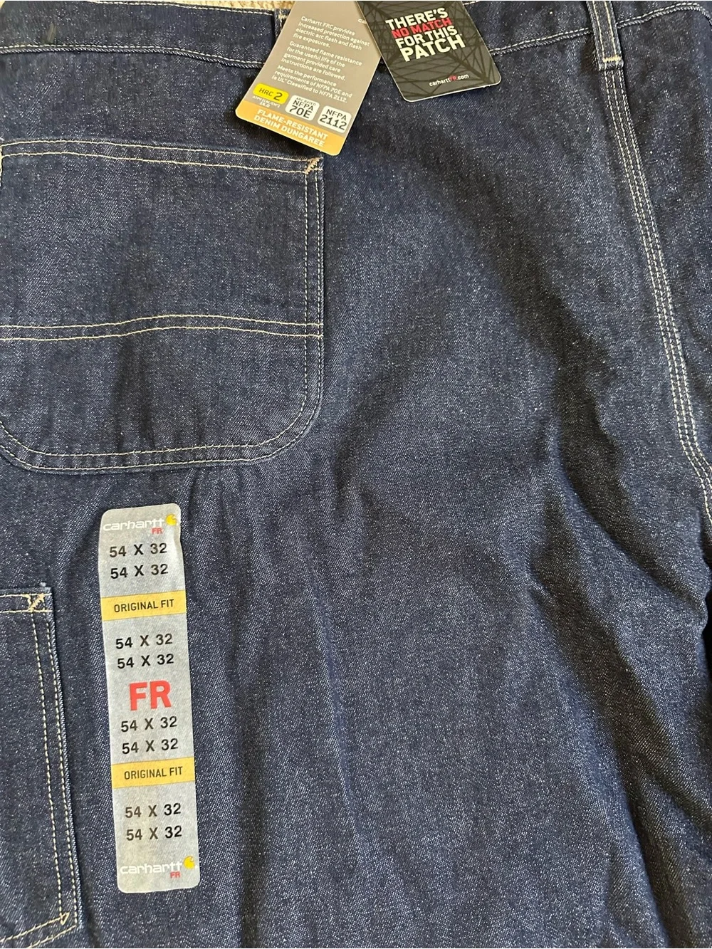 Carhartt Men’s FR Denim Jeans 54x32 Blue FRB13401 Straight Leg Workwear